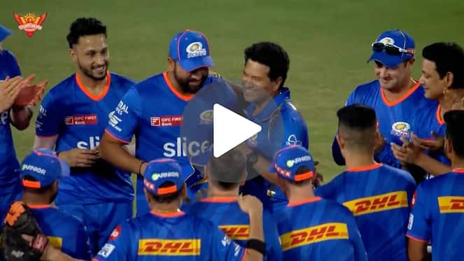 [Watch] Tendulkar Presents Special Jersey To Rohit Sharma On 200th IPL Appearance For MI